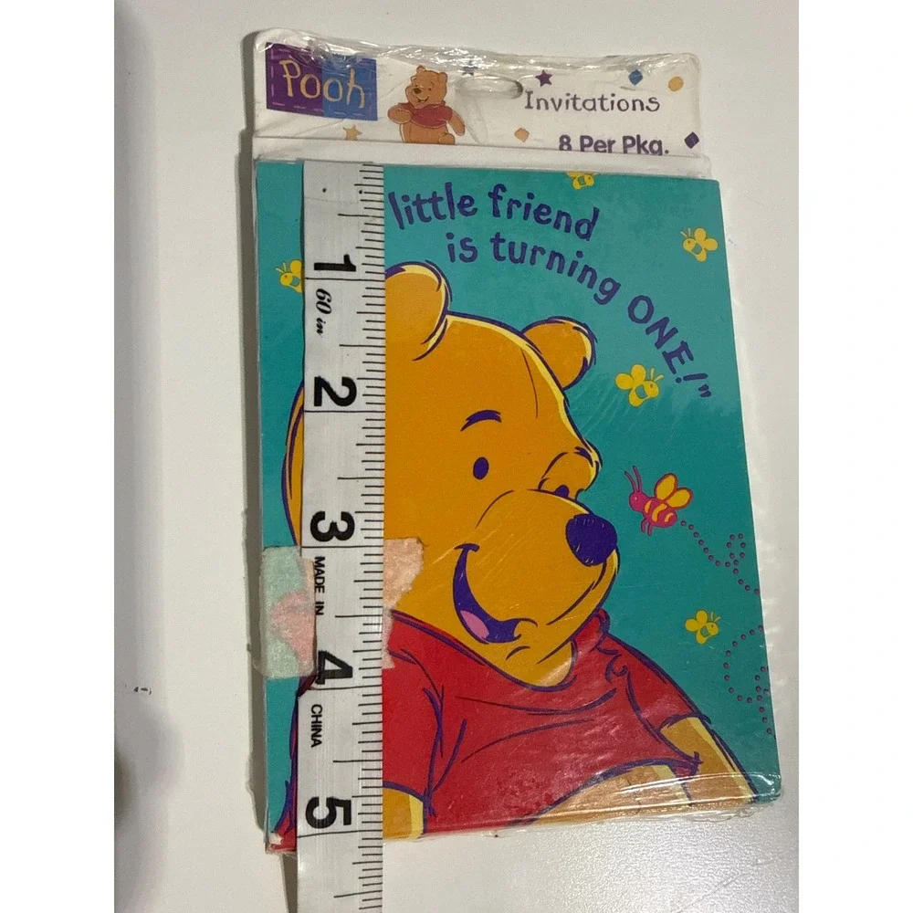 Disney Winnie the Pooh 1st Birthday Invitations 16ct Teal Vintage Paper Cards
